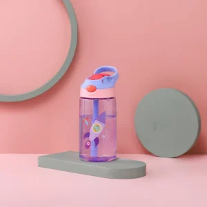 480ml Kids Water Bottles With Straws And Lids Spill Proof