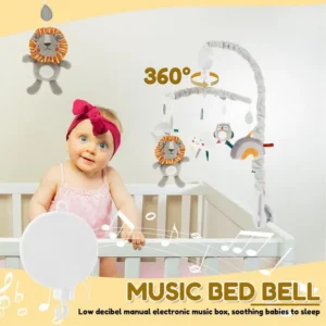 Musical Mobile With Plush Dolls Soft Cover Design Ornament