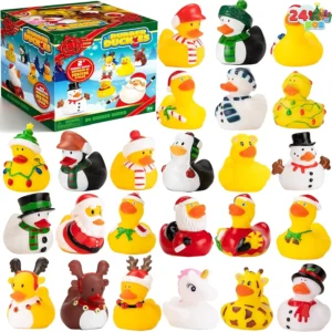 JOYFY 24 PCS Christmas Rubber Duck Bath Toys