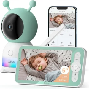 BOIFUN Baby 6T 720P Dual band Baby Monitor 5-inch Screen 2K WiFi Camera, Color Night Light, Bidirectional Voice, 3000mAh