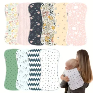 10-pack of soft burp towels - highly absorbent and breathable, suitable for newborns