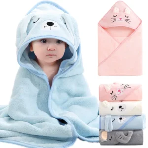 Baby/Toddler Hooded Bath Blanket or Swaddle Wrap for Boys/Girls